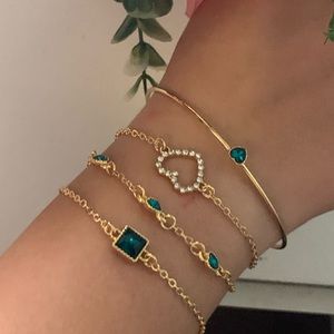 Gold Emerald Green Bracelets